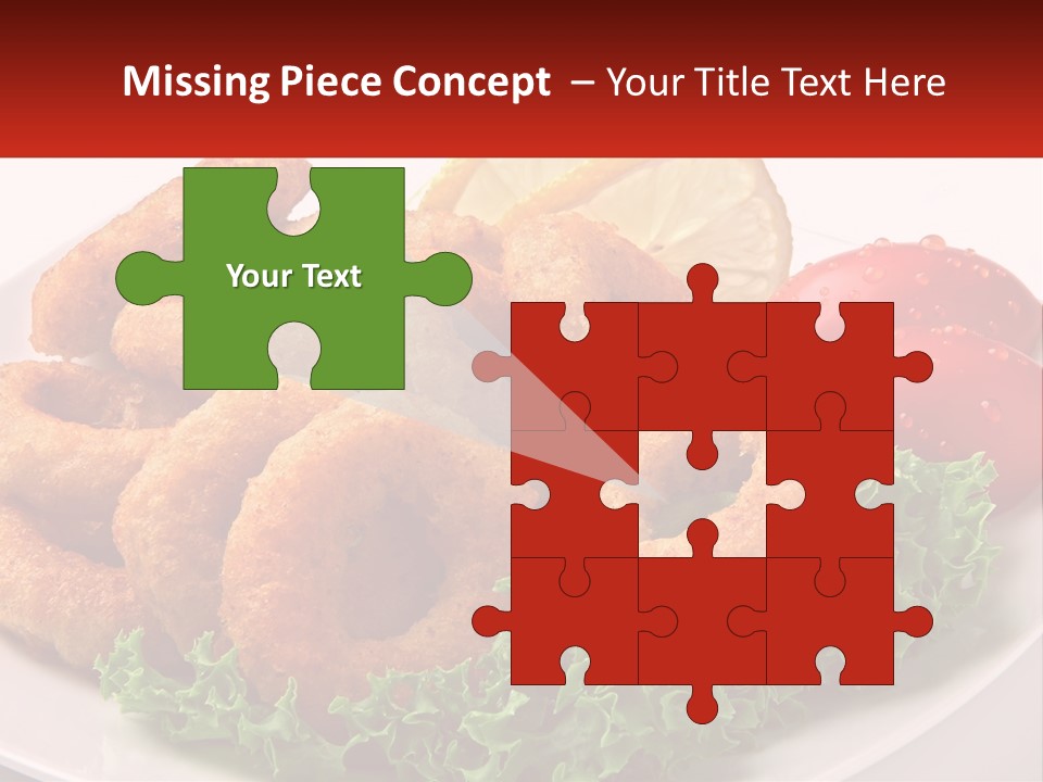 A Plate Of Onion Rings With Lettuce And Tomatoes PowerPoint Template