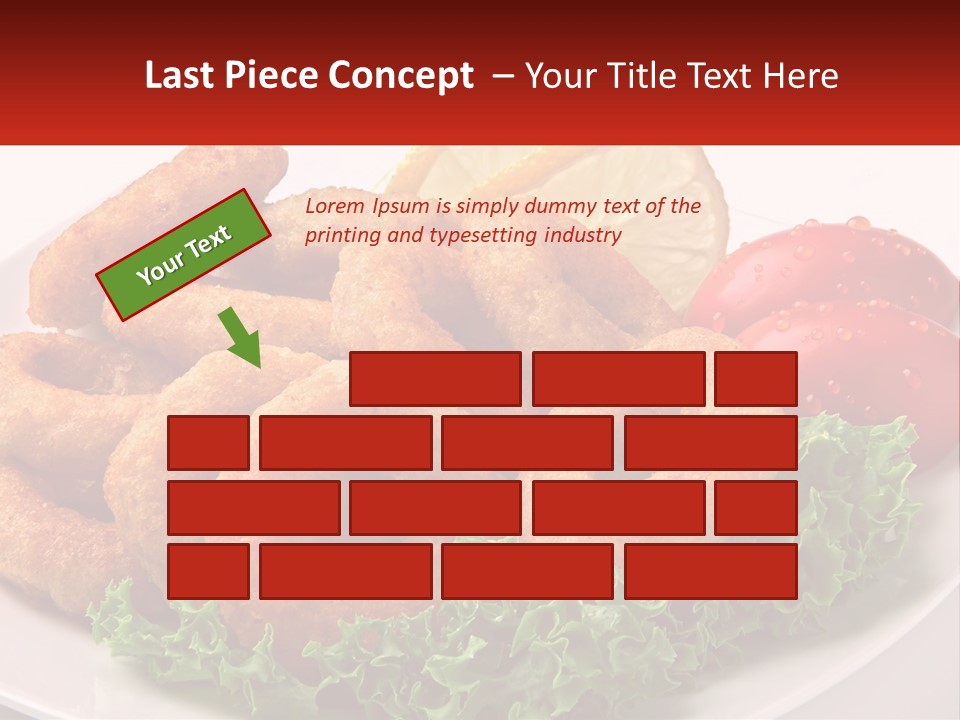 A Plate Of Onion Rings With Lettuce And Tomatoes PowerPoint Template