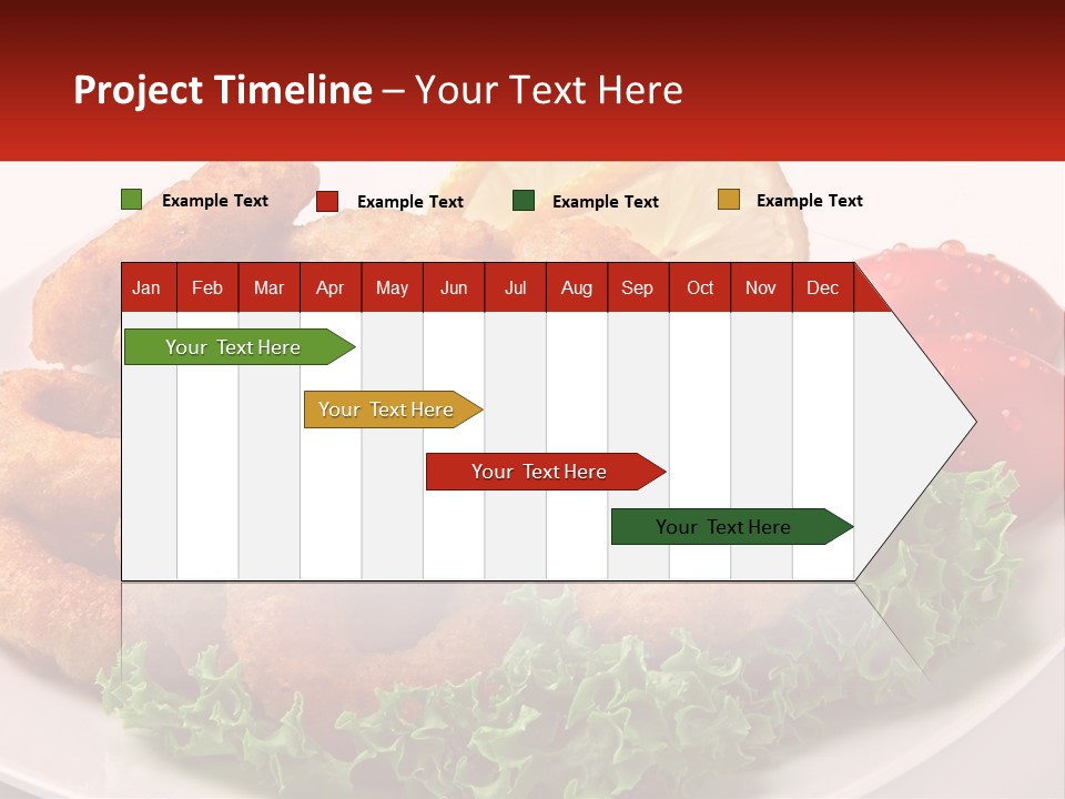 A Plate Of Onion Rings With Lettuce And Tomatoes PowerPoint Template
