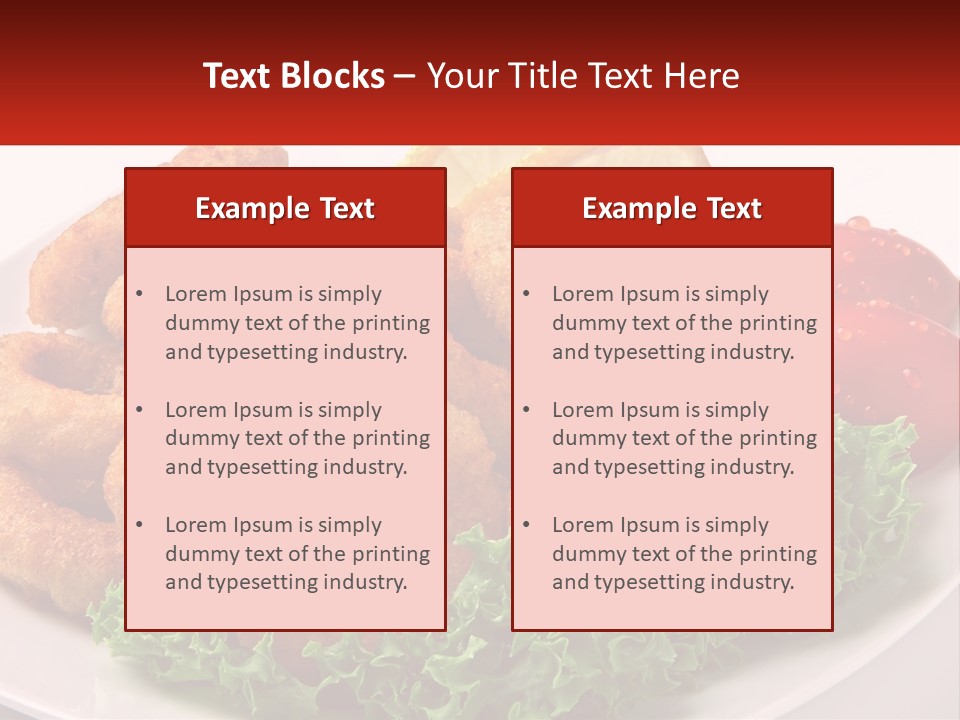 A Plate Of Onion Rings With Lettuce And Tomatoes PowerPoint Template