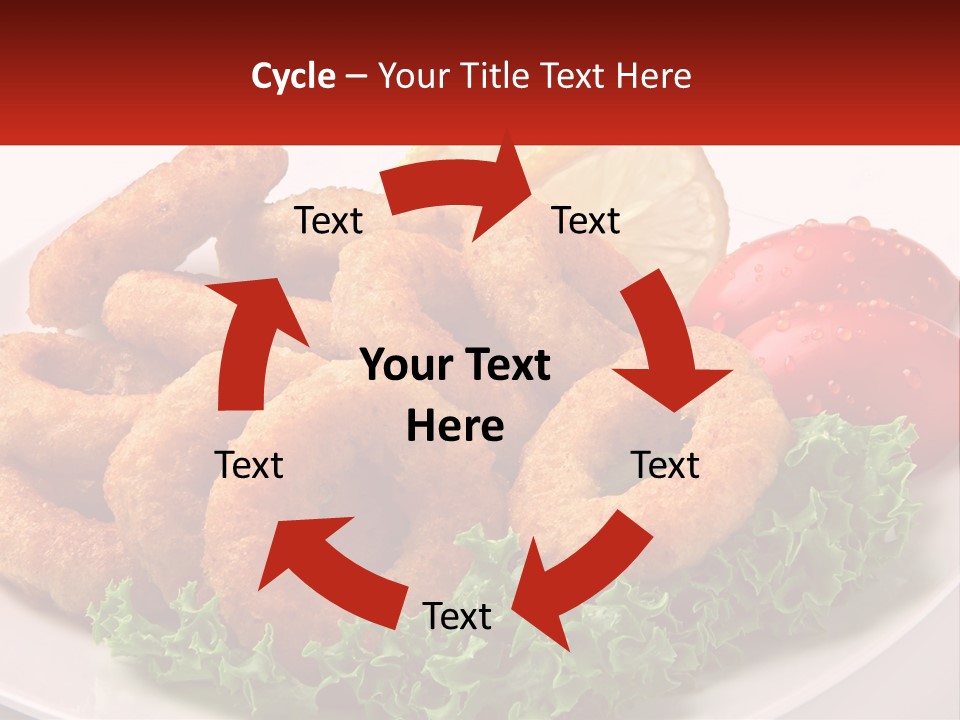 A Plate Of Onion Rings With Lettuce And Tomatoes PowerPoint Template