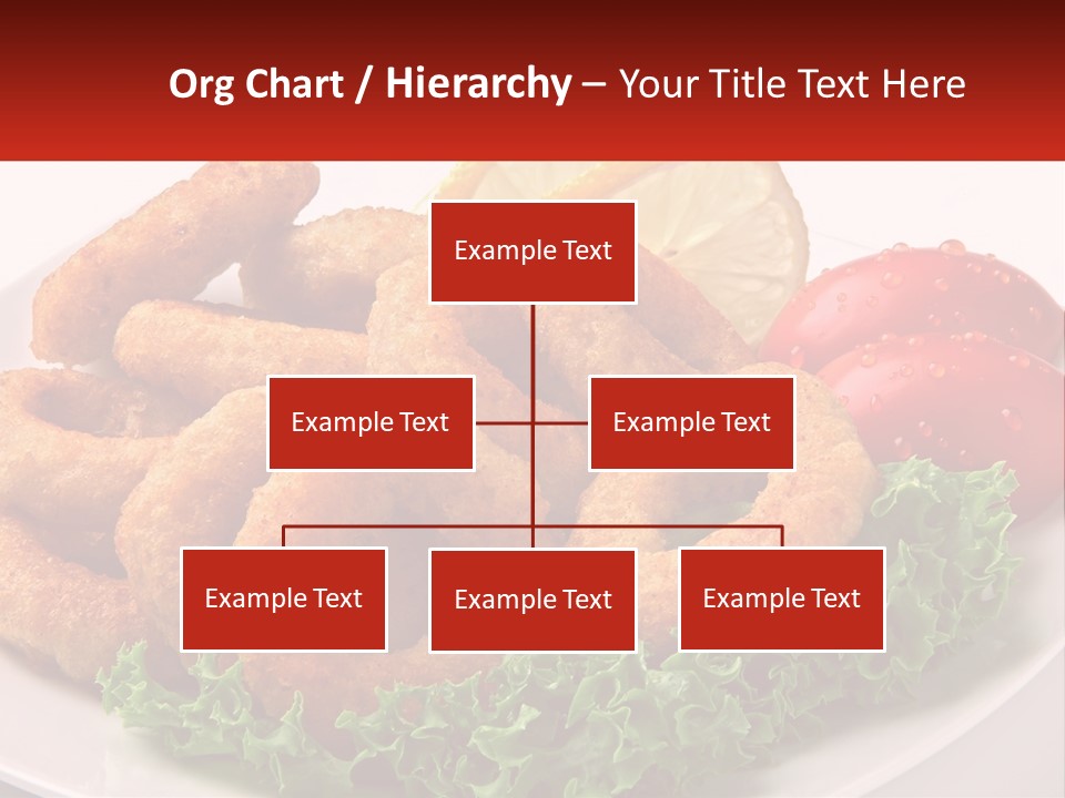 A Plate Of Onion Rings With Lettuce And Tomatoes PowerPoint Template