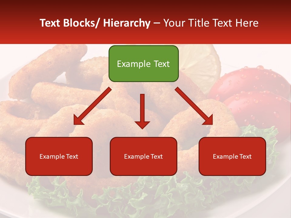 A Plate Of Onion Rings With Lettuce And Tomatoes PowerPoint Template