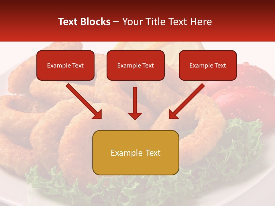 A Plate Of Onion Rings With Lettuce And Tomatoes PowerPoint Template