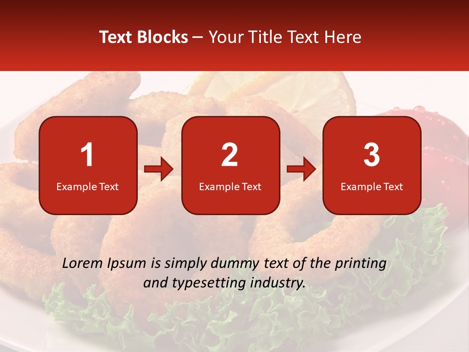 A Plate Of Onion Rings With Lettuce And Tomatoes PowerPoint Template