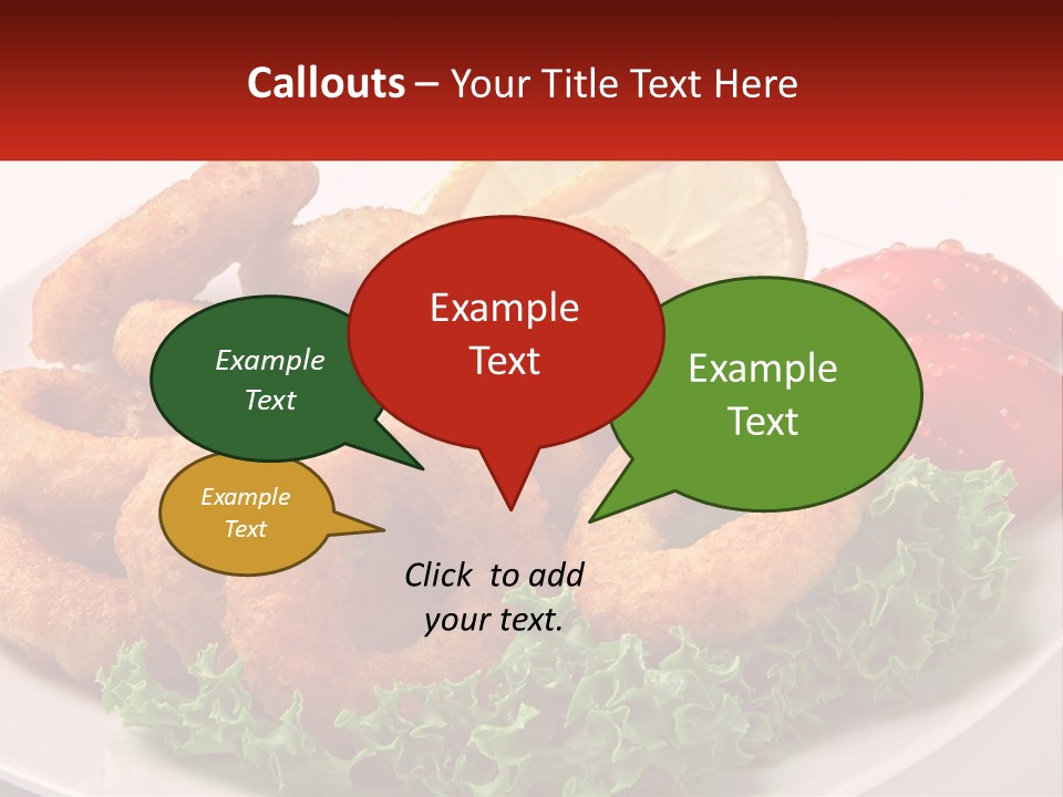 A Plate Of Onion Rings With Lettuce And Tomatoes PowerPoint Template