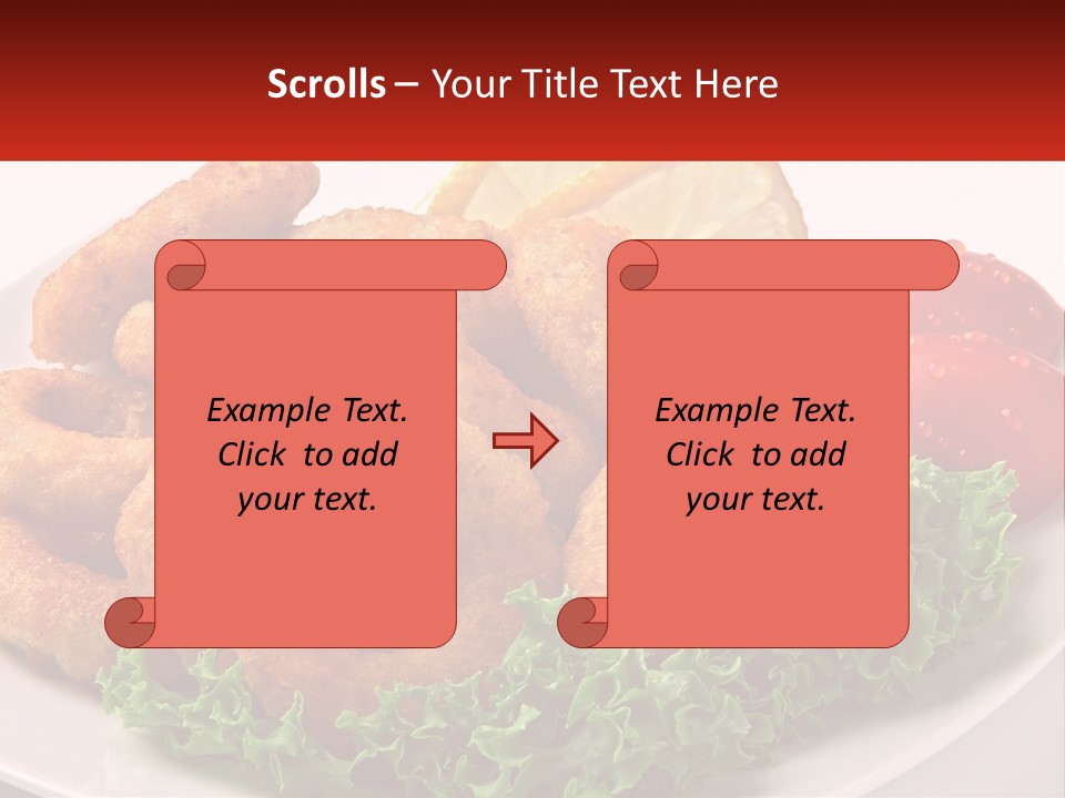 A Plate Of Onion Rings With Lettuce And Tomatoes PowerPoint Template
