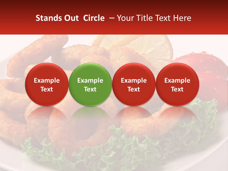A Plate Of Onion Rings With Lettuce And Tomatoes PowerPoint Template
