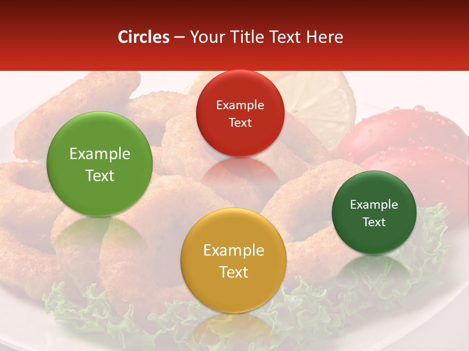A Plate Of Onion Rings With Lettuce And Tomatoes PowerPoint Template