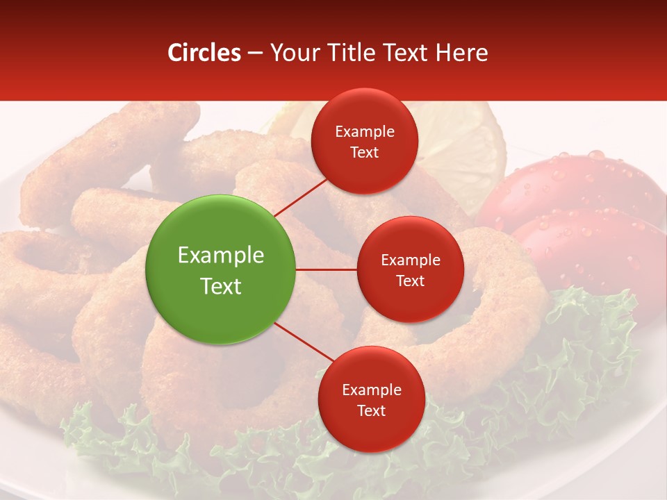 A Plate Of Onion Rings With Lettuce And Tomatoes PowerPoint Template