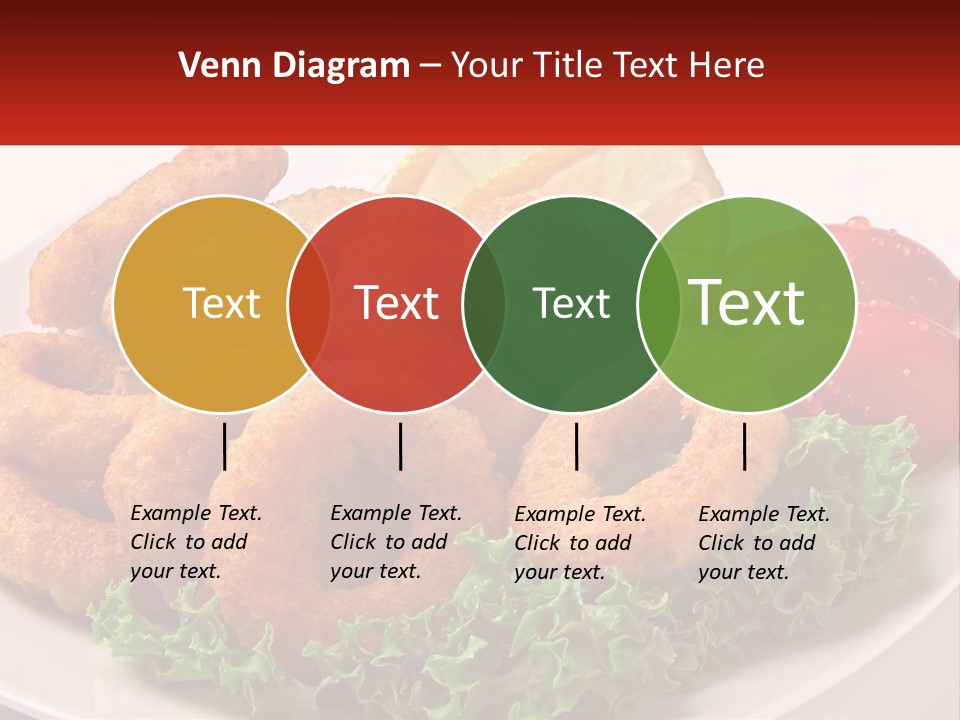 A Plate Of Onion Rings With Lettuce And Tomatoes PowerPoint Template
