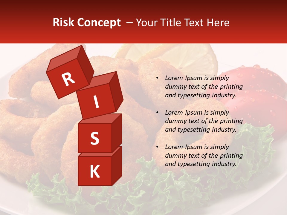 A Plate Of Onion Rings With Lettuce And Tomatoes PowerPoint Template