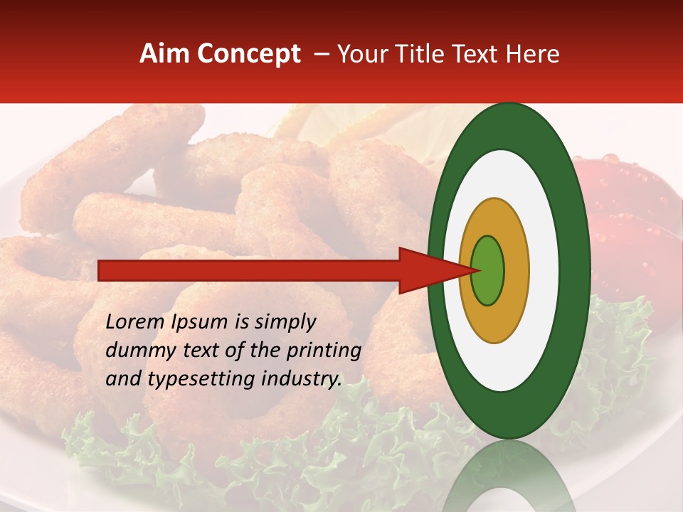 A Plate Of Onion Rings With Lettuce And Tomatoes PowerPoint Template
