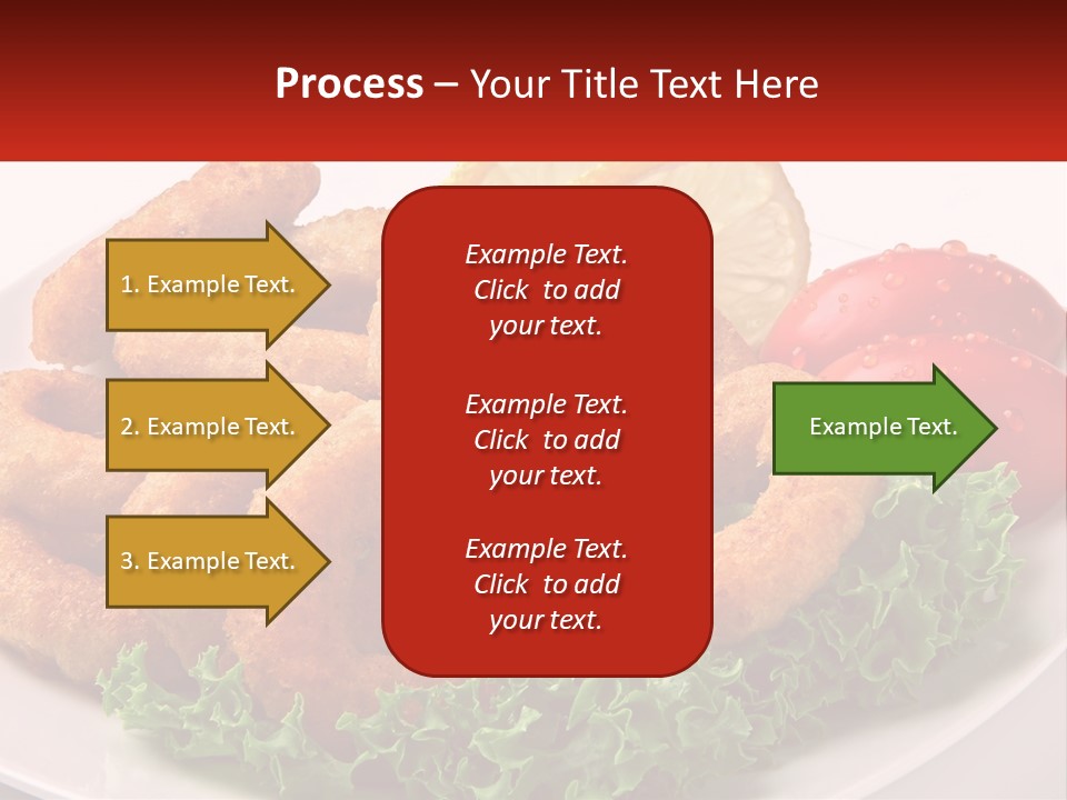 A Plate Of Onion Rings With Lettuce And Tomatoes PowerPoint Template