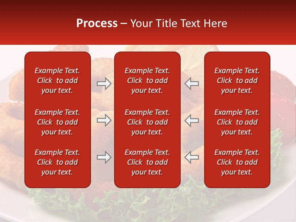 A Plate Of Onion Rings With Lettuce And Tomatoes PowerPoint Template