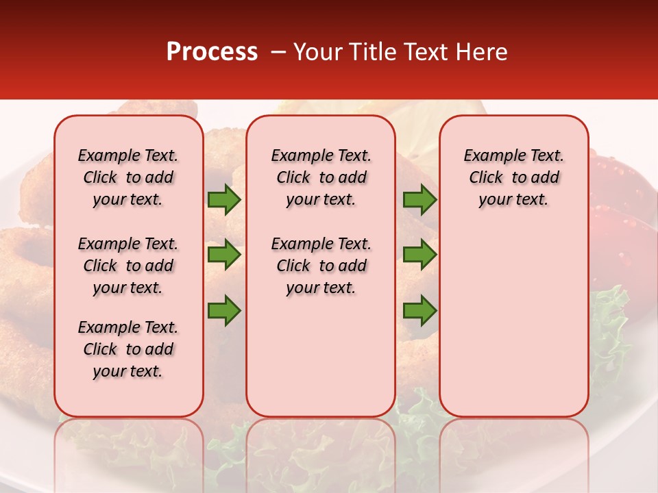 A Plate Of Onion Rings With Lettuce And Tomatoes PowerPoint Template
