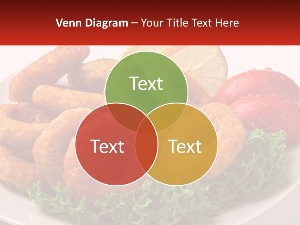 A Plate Of Onion Rings With Lettuce And Tomatoes PowerPoint Template