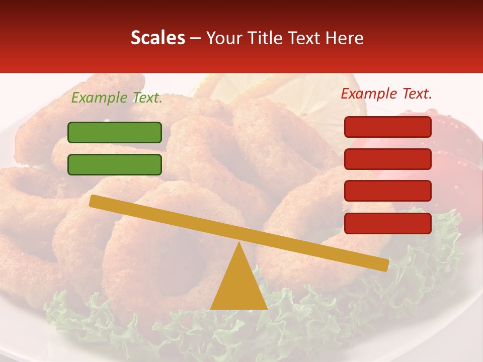 A Plate Of Onion Rings With Lettuce And Tomatoes PowerPoint Template