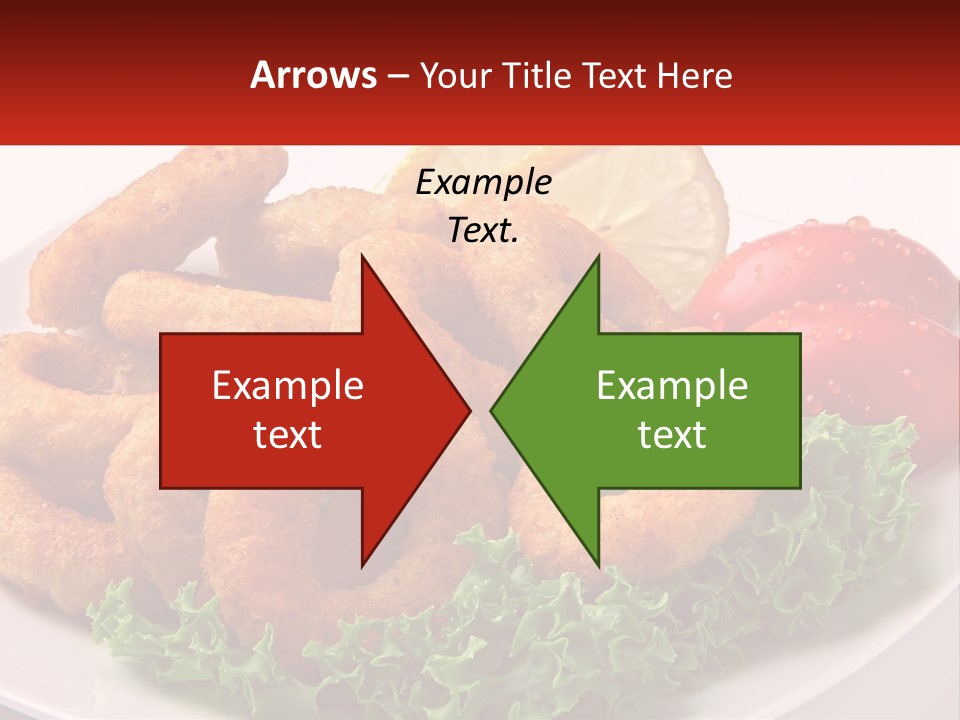 A Plate Of Onion Rings With Lettuce And Tomatoes PowerPoint Template