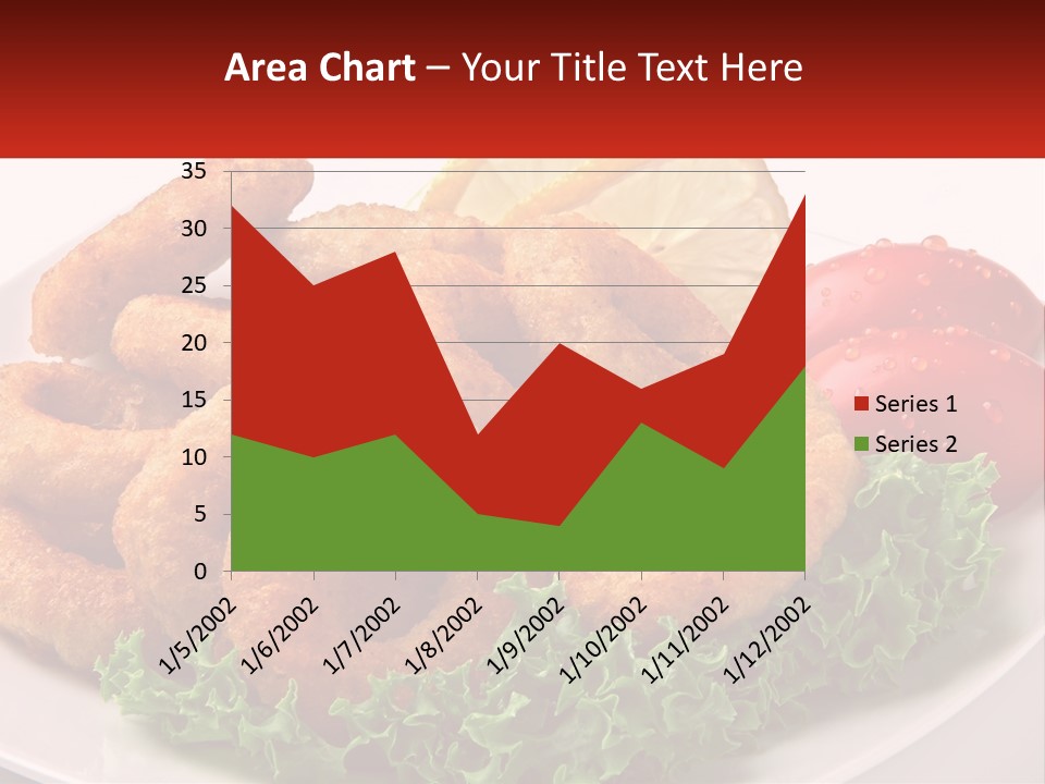 A Plate Of Onion Rings With Lettuce And Tomatoes PowerPoint Template