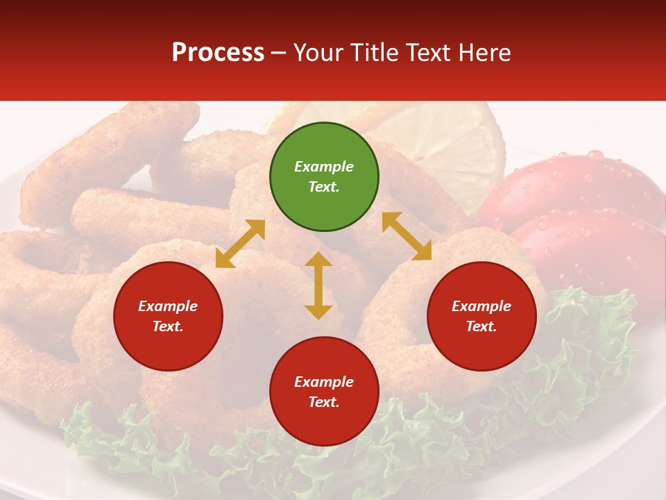 A Plate Of Onion Rings With Lettuce And Tomatoes PowerPoint Template