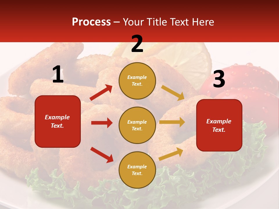 A Plate Of Onion Rings With Lettuce And Tomatoes PowerPoint Template