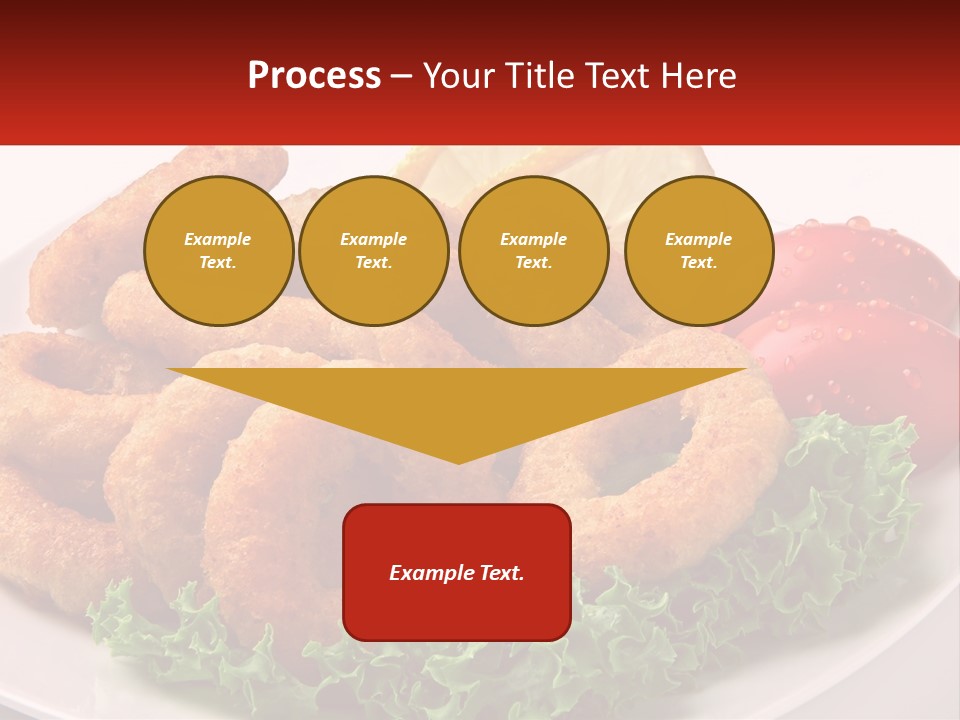 A Plate Of Onion Rings With Lettuce And Tomatoes PowerPoint Template