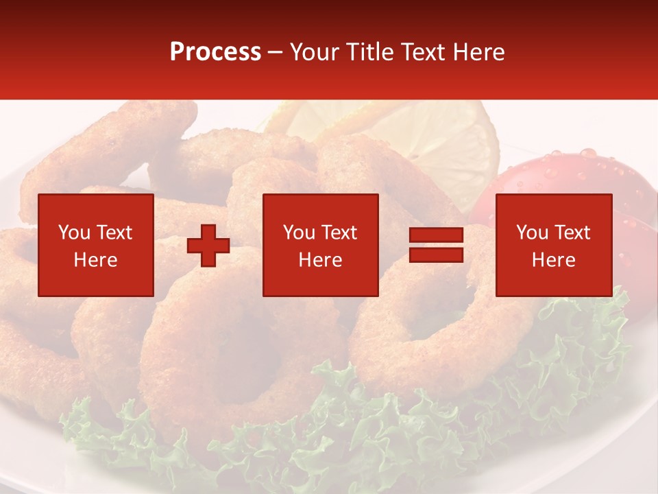 A Plate Of Onion Rings With Lettuce And Tomatoes PowerPoint Template
