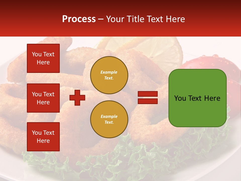 A Plate Of Onion Rings With Lettuce And Tomatoes PowerPoint Template