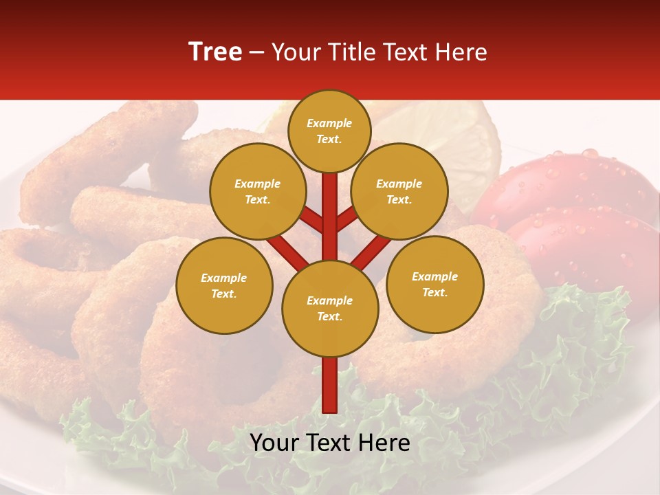 A Plate Of Onion Rings With Lettuce And Tomatoes PowerPoint Template