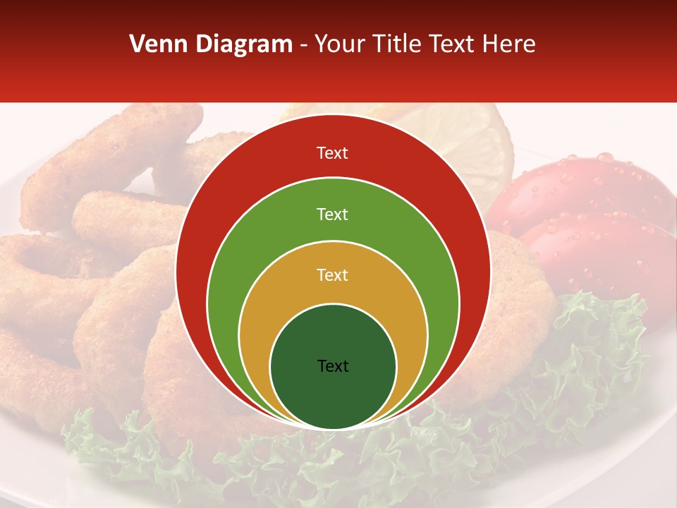 A Plate Of Onion Rings With Lettuce And Tomatoes PowerPoint Template