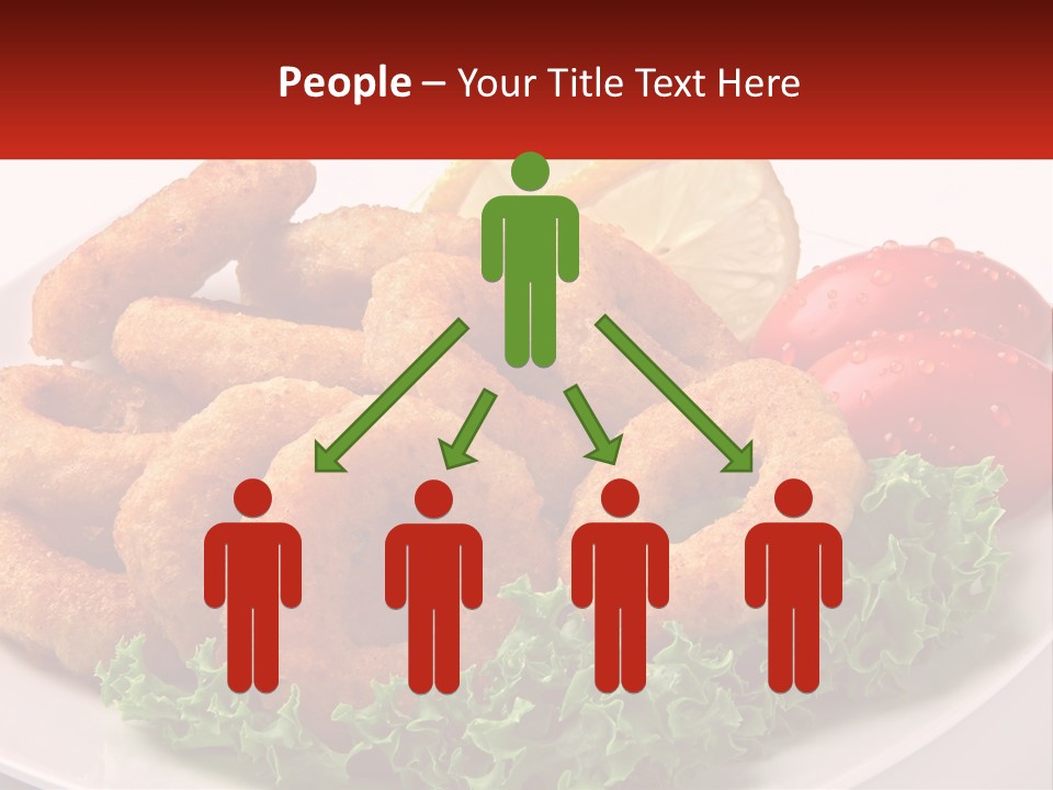 A Plate Of Onion Rings With Lettuce And Tomatoes PowerPoint Template
