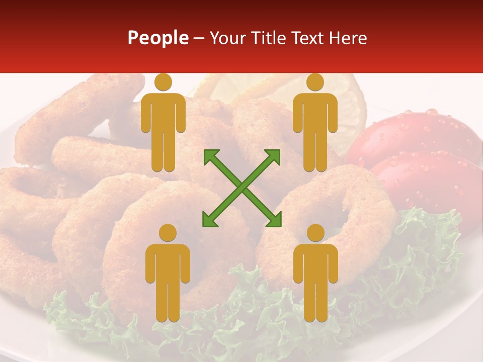 A Plate Of Onion Rings With Lettuce And Tomatoes PowerPoint Template