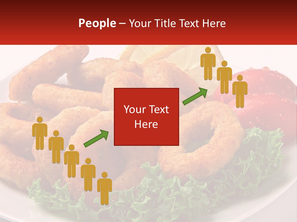 A Plate Of Onion Rings With Lettuce And Tomatoes PowerPoint Template