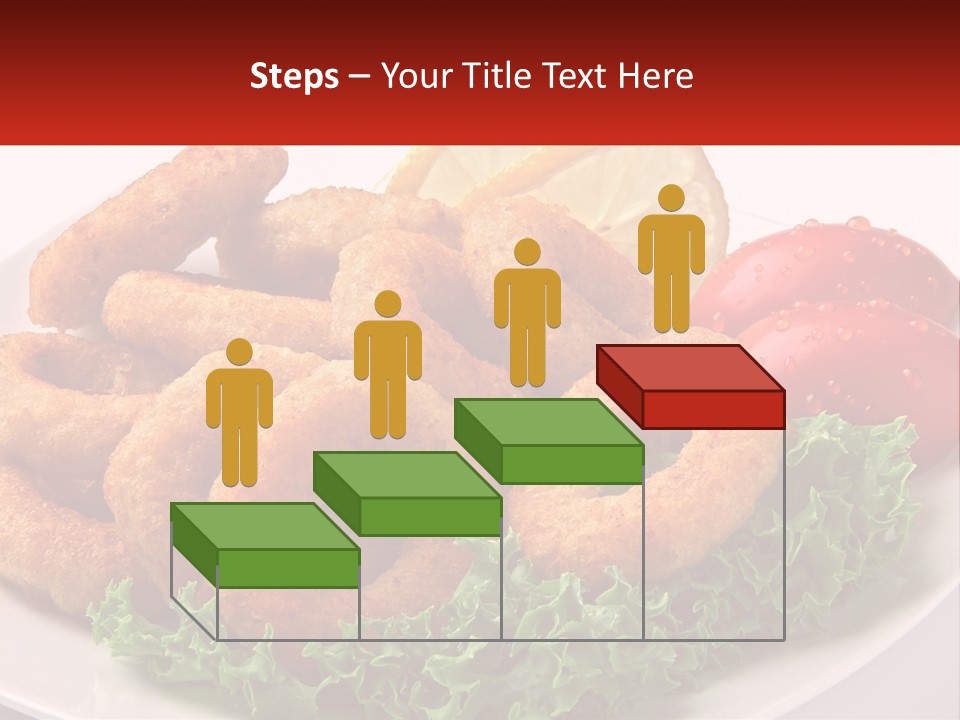 A Plate Of Onion Rings With Lettuce And Tomatoes PowerPoint Template