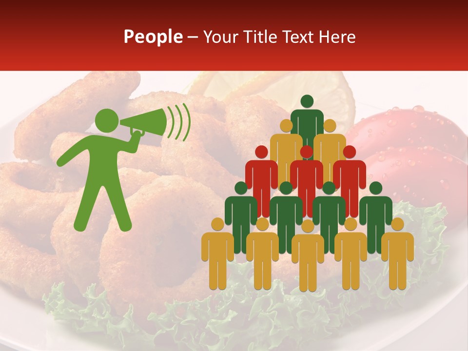 A Plate Of Onion Rings With Lettuce And Tomatoes PowerPoint Template