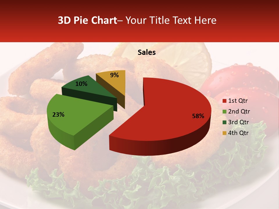 A Plate Of Onion Rings With Lettuce And Tomatoes PowerPoint Template