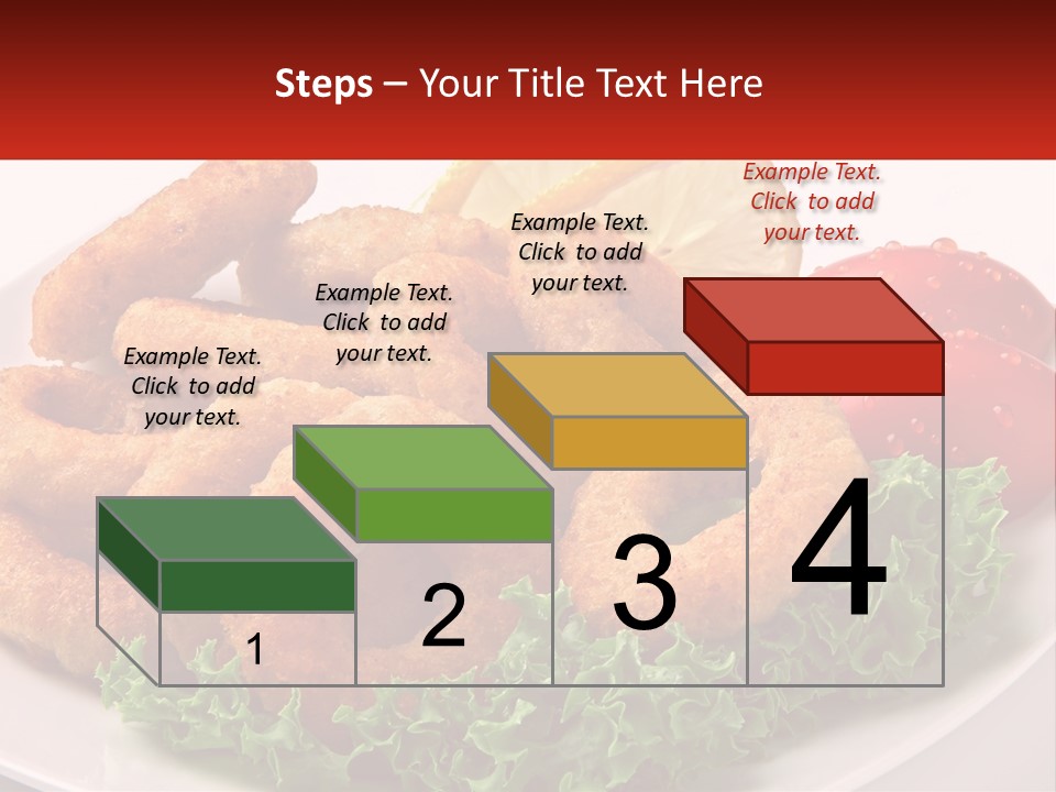 A Plate Of Onion Rings With Lettuce And Tomatoes PowerPoint Template