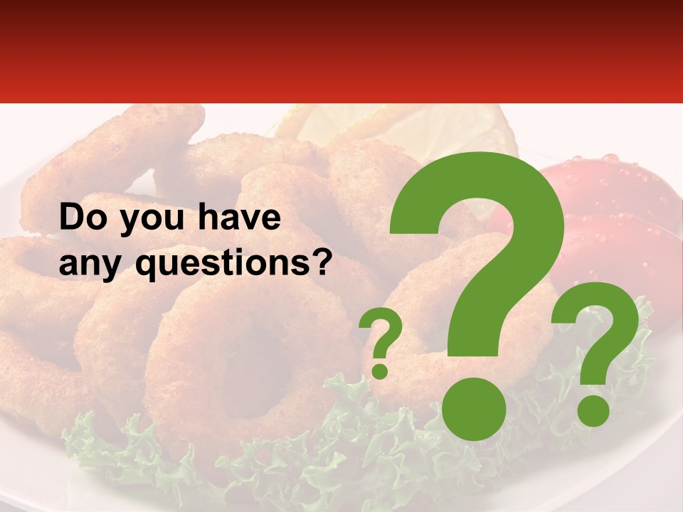 A Plate Of Onion Rings With Lettuce And Tomatoes PowerPoint Template