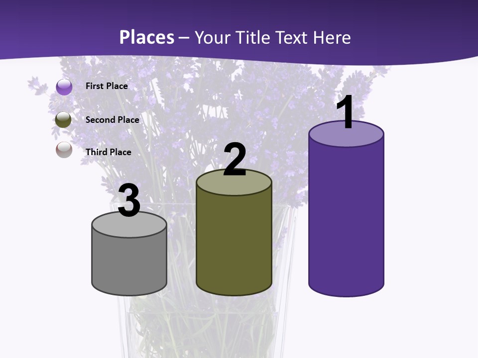 A Vase Filled With Purple Flowers On Top Of A Table PowerPoint Template