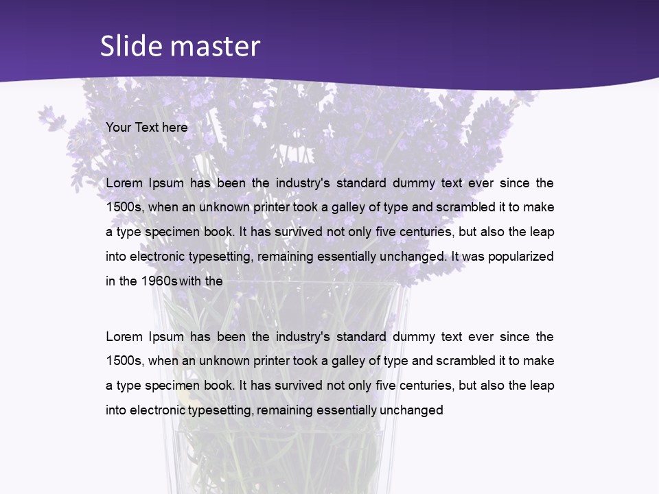 A Vase Filled With Purple Flowers On Top Of A Table PowerPoint Template
