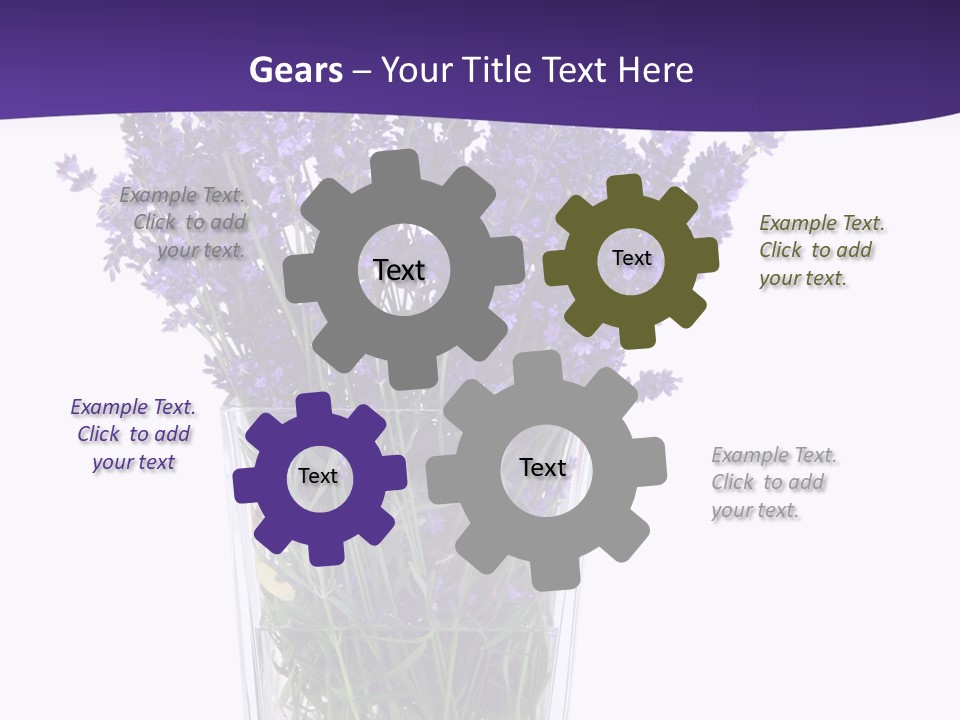 A Vase Filled With Purple Flowers On Top Of A Table PowerPoint Template