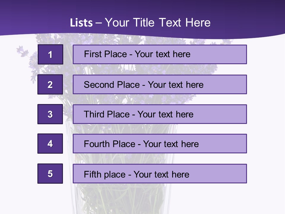 A Vase Filled With Purple Flowers On Top Of A Table PowerPoint Template