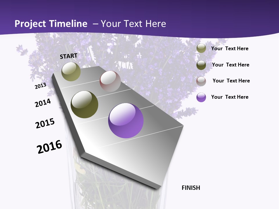 A Vase Filled With Purple Flowers On Top Of A Table PowerPoint Template