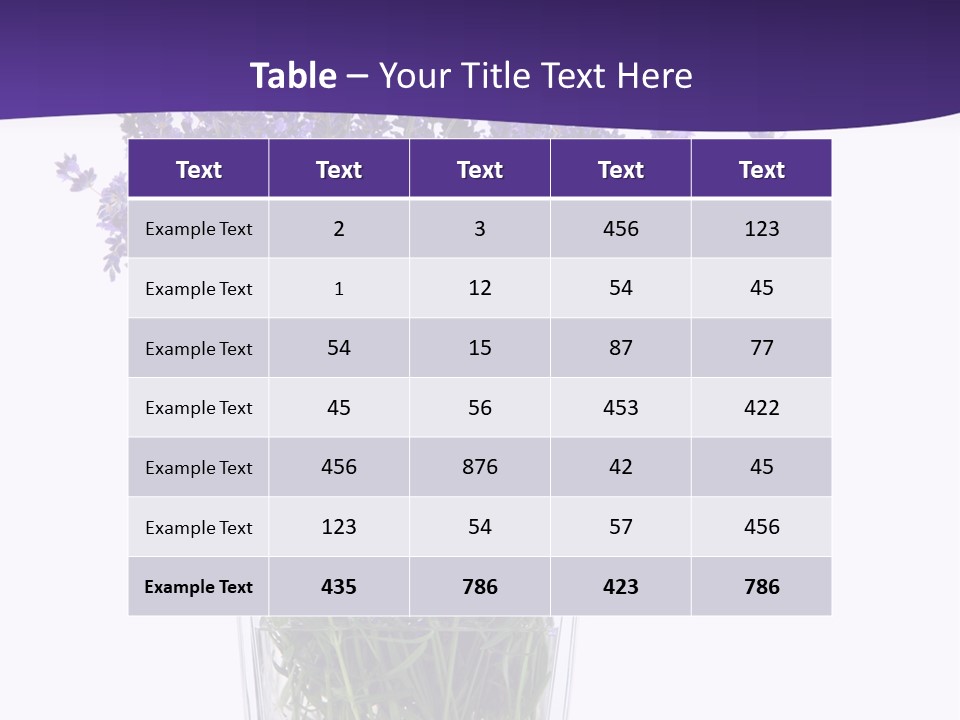 A Vase Filled With Purple Flowers On Top Of A Table PowerPoint Template