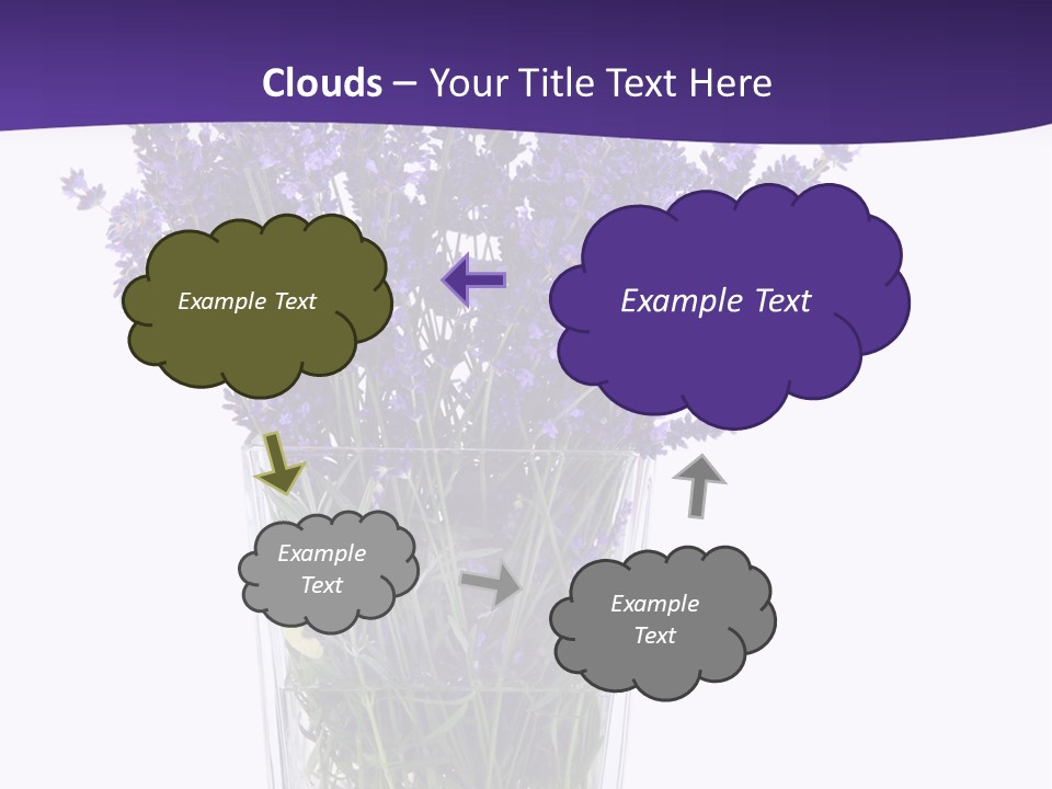 A Vase Filled With Purple Flowers On Top Of A Table PowerPoint Template