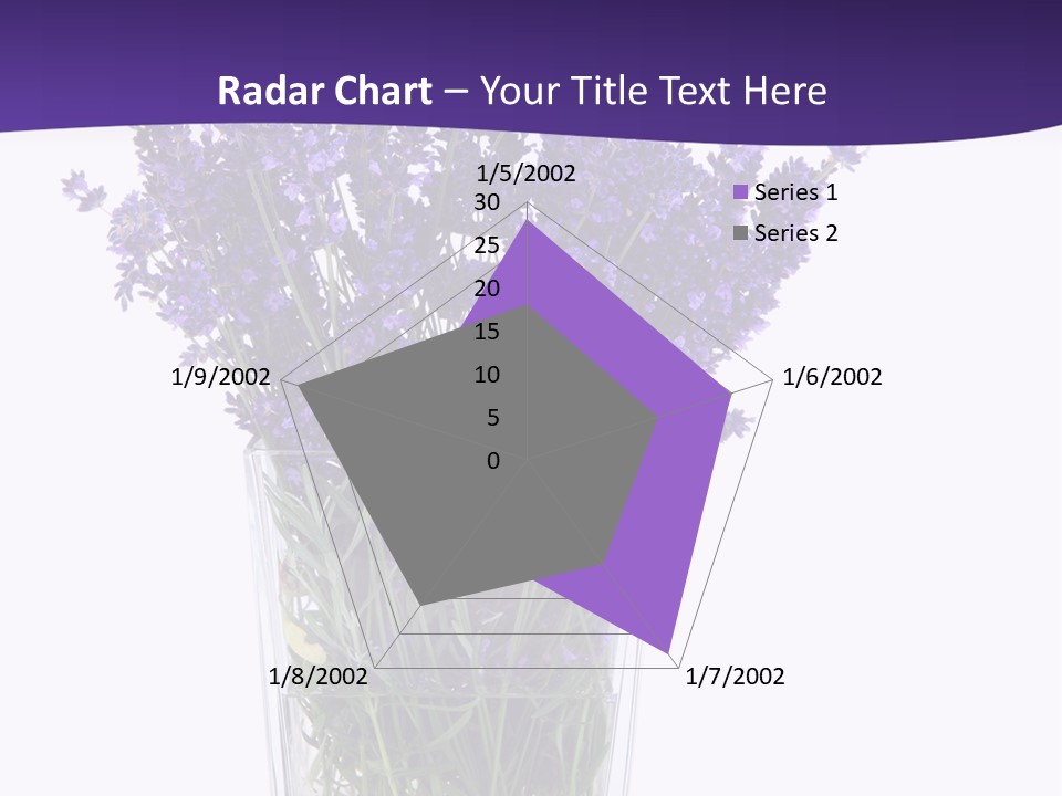 A Vase Filled With Purple Flowers On Top Of A Table PowerPoint Template