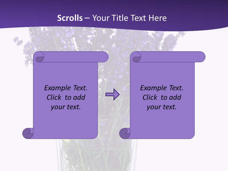 A Vase Filled With Purple Flowers On Top Of A Table PowerPoint Template