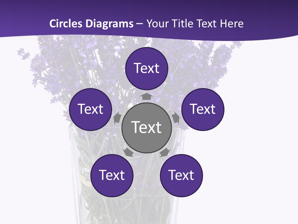 A Vase Filled With Purple Flowers On Top Of A Table PowerPoint Template