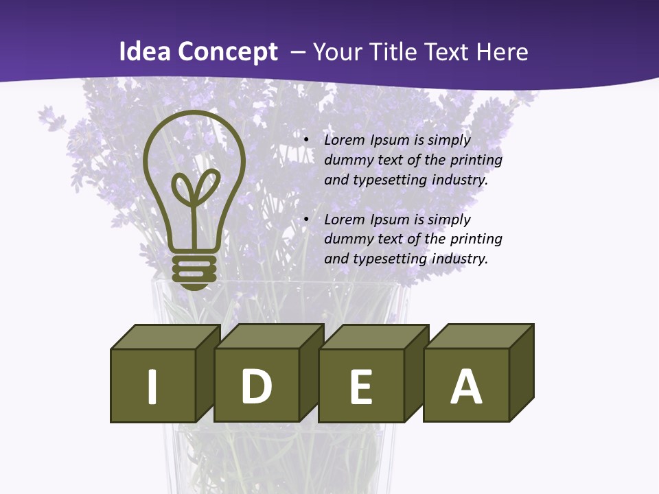 A Vase Filled With Purple Flowers On Top Of A Table PowerPoint Template